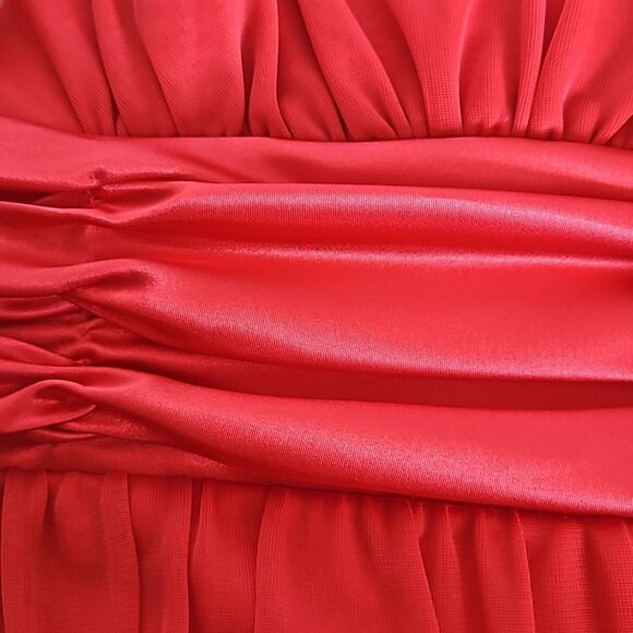 Jolie Strapless Fit & Flare Midi Dress With Rose Embellishment Size 10 Red - Picture 14 of 16